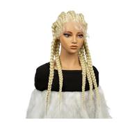 Parrucche Donna Parrucca bionda intrecciata for donna, 613 parrucche bionde con treccia a scatola con attaccatura naturale dei capelli sintetici senza colla, resistenti al calore, 24'' wigs