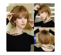 Parrucche Donna Parrucca Ombre for donna, parrucca Bob soffice for feste quotidiane, parrucca alla moda con capelli sintetici naturali con frangia, fibra resistente al calore wigs