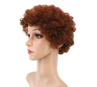 Parrucche Europee E Americane, Copricapo Esplosivo Con Piccola Parrucca Di Capelli Corti Da Donna Africana Riccia Marrone