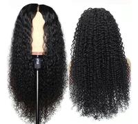 Parrucche Europee E Americane, Parrucche Africane Piccole Ricce Nere Con La Riga Centrale Per Donne Con Capelli Lunghi E Ricci, Coperture Per Capelli In Fibra Chimica