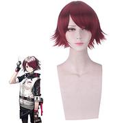 Parrucche EXUSIAI dal gioco Arknights Parrucche sintetiche corte a strati rossi Shaggy + parrucca PL-675