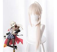 Parrucche Fate/grand Orde Fgo Jeanne D Arc Alter Giovanna d'Arco Argento Rosa Resistente al calore Fibra Sintetica Capelli Cosplay Parrucca KUZ235