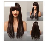 Parrucche for capelli Ombre marroni lunghe e dritte Parrucche sintetiche resistenti al calore della parte centrale compatibili con le parrucche for la moda quotidiana delle donne di Kuroko(Lc5214-1)