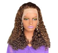 Parrucche for capelli umani da 18 pollici for donna, parrucca frontale riccia in pizzo HD 13x4, densità 200, colore P4/30 Extension per Capelli