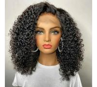 Parrucche for capelli umani ricci crespi al 100% Glueless Parrucche anteriori in pizzo 13x6 Prepizzicate con i capelli del bambino Afro ricci for le donne Colore naturale(150% Density,20 Inch)