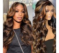 Parrucche frontali in pizzo 13x4 per capelli umani 1B/30 Ombre parrucca frontale in pizzo per capelli umani 180% Denity Highlight Body Wave parrucca per capelli umani per donne 26 pollici
