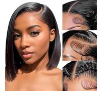 Parrucche frontali in pizzo con capelli umani pre-pizzicati 13x4 parrucche frontali in pizzo capelli umani con nodi sbiancati parrucche vergini senza colla per donne nere densità 180% colore naturale