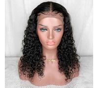 Parrucche frontali in pizzo con onda d'acqua, parte T, parrucche frontali in pizzo trasparente con onda riccia, capelli brasiliani, parrucca con chiusura in pizzo, onda profonda, per l'uso q