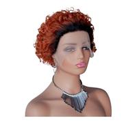 Parrucche frontali in pizzo con taglio Pixie 13X1, parrucche corte e ricce in capelli umani senza colla for donne nere Topper per Capelli da Donna(T1B/350#)