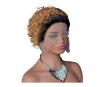 Parrucche frontali in pizzo con taglio Pixie 13X1, parrucche corte e ricce in capelli umani senza colla for donne nere Topper per Capelli da Donna(27#)