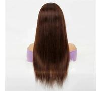 Parrucche Frontali In Pizzo Dritto Parrucca Per Capelli Brasiliani Parrucca Con Chiusura In Pizzo Trasparente Per Donna Parrucca Sintetica Remy Lunga Diritta Color4 Brown 24inches#4x4 Lace Wig