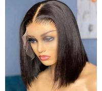 Parrucche frontali in pizzo HD 13x4 Parrucca corta dritta Parrucche per capelli umani Parrucca frontale in pizzo pre-pizzicata brasiliana Parrucca per capelli umani per donne-Parrucca frontale in pizz