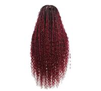 Parrucche Frontali In Pizzo Intrecciato Parrucca Intrecciata In Pizzo Pieno Riccio Pre-Pizzicato Con Parrucca Treccia Sintetica Per Capelli Da Bambino 1B burgundy Full Lace Braid Wig#32inch