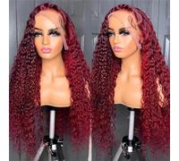Parrucche Frontali In Pizzo Per Capelli Umani Bordeaux 13X6 HD Con Onda D'acqua Da Donna Parrucca Frontale Riccia In Pizzo Trasparente 13X4 Con Onda Profonda