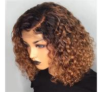 Parrucche Frontali In Pizzo Per Capelli Umani Parrucca Riccia Corta Riccia Profonda Per Parrucca Da Donna Parrucca Piena Di Capelli Umani 13x4 T1B 30 16inch#180%