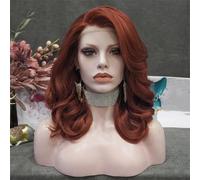 Parrucche Frontali In Pizzo Svizzero Sintetico Corto E Ondulato Da Donna Per Cosplay E Feste Glamour