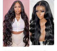 Parrucche frontali in pizzo trasparente HD 13X6 per capelli umani da donna Parrucche per capelli Onda del corpo Parrucche frontali in pizzo 13x4 Pre-pizzicate-Parrucca frontale 13x4-30 pollici-180 den