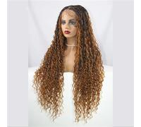 Parrucche Frontali Intrecciate In Pizzo Pieno Parrucche Ricce Finte Locs Box Trecce Parrucca Sintetica Pre-Pizzicate Capelli Per Bambini Per Le Donne 1B 27 Full Lace Braid Wigs#32inch
