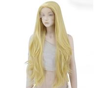 Parrucche Frontali Pizzo Lunga Naturale ricceo Fibra Sintetica (Bionda 24")