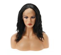 Parrucche Frontali Pizzo Medio Lunga Morbidi ricce Ondulati Parrucche (Nero 12")