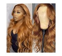 Parrucche Ginger Brow Parrucca ondulata del corpo 20-30 "Parrucche sintetiche a onda lunga con parte a T in pizzo for donne Parrucca senza colla pre-collegata Parrucca in fibra naturale resistente al