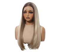 Parrucche Glueless anteriori in pizzo 13x4 HD for donna, parrucca bionda Ombre a onda lunga a strati da 22 pollici Attaccatura naturale dei capelli sintetica for l'uso quotidiano Soffice e Naturale