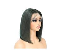 Parrucche Glueless da 10 pollici Wear and Go for donna, parrucca Bob frontale in pizzo 13x4 con capelli umani densità 200(Dark Green)