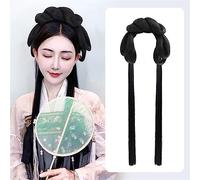 Parrucche Hanfu da donna, Antica parrucca cinese Hanfu da donna, chignon integrato, copricapo ballo fotografico, multicolore(25.31-01)
