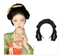 Parrucche Hanfu da donna, Parrucca cosplay Anime Hanfu da donna Accessori for fascia lunga dritta nera Cinese antico(Petty miser)
