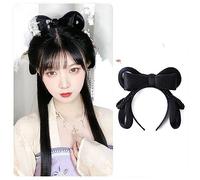 Parrucche Hanfu da donna, Parrucca cosplay Anime Hanfu da donna Accessori for fascia lunga dritta nera Cinese antico(Toad Great Immortal)