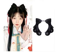 Parrucche Hanfu da donna, Parrucca cosplay Anime Hanfu da donna Accessori for fascia lunga dritta nera Cinese antico(Lucky Rabbit)