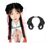 Parrucche Hanfu da donna, Parrucche cinesi antiche di Hanfu for cosplay anime da donna, fascia lunga e diritta nera(G-01)