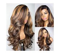 Parrucche Highlight Body Wave 13X6 Parrucche frontali in pizzo 150% capelli umani Ombre 13X4 Parrucche frontali in pizzo for donna, 8-32" Parrucca in pizzo trasparente HD con attaccatura dei capelli p