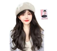 Parrucche in fibra sintetica Cappello Ottagonale Per Acconciatura Popolare Tappi Rotondi Per Le Donne Con Capelli Lunghi Ricci Signora Cosplay Accessori