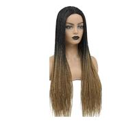 Parrucche intrecciate a scatola senza nodi da 26 pollici for donne nere, parrucca con treccia a mano in pizzo frontale doppio pieno senza colla con capelli umani per Donne Affascinanti(1B 27 Color)