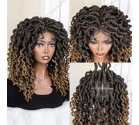 Parrucche Intrecciate Parrucca Piena Sintetica Del Merletto Per Le Donne Nere Parrucca Treccia Intrecciare I Capelli Senza Nodi Scatola Trecce Corte Parrucche Abbigliamento Quotidiano