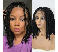 Parrucche Intrecciate Ricci Capelli Primaverili 12 Pollici Parrucche Intrecciate Ricci In Pizzo Dreadlocks All'uncinetto Parrucche Sintetiche