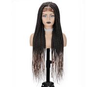 Parrucche Intrecciate Sintetiche In Pizzo Pieno Parrucca Intrecciata Con Scatola Senza Nodi In Pizzo Trasparente Parrucca Intrecciata Anteriore In Pizzo 1B 27 Full Lace Braid wig#36inch
