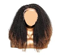 Parrucche leggere senza colla con capelli umani ricci crespi, densità 250, ombré, 13x6, parrucca frontale in pizzo HD pre-pizzicata, chiusura 5x5(250,13X6 HD FRONTAL WIG_30INCHES)