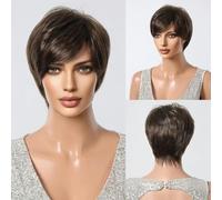 Parrucche lisce con frangia, taglio corto, sintetiche, per donne, stile Lolita quotidiano, resistenti al calore-SS1002-1