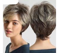 Parrucche lisce con frangia, taglio corto, sintetiche, per donne, stile Lolita quotidiano, resistenti al calore-SS127-1