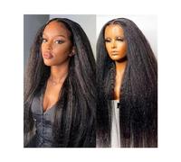 Parrucche Lisci crespi 13X4X1 Parrucca anteriore in pizzo Capelli umani brasiliani Yaki Dritto Parte T Parrucca frontale in pizzo 180% densità Glueless Parrucche di capelli Remy for donne nere Ragazze