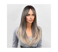 Parrucche Lunghe Bionde Ombré Per Donna, Parrucca Riccia Ondulata Con Riga Centrale Da 24 Pollici, Parrucche Sintetiche A Strati Resistenti Al Calore Per Uso Quotidiano