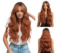 Parrucche lunghe da donna, parrucca riccia - Parte centrale in pizzo linea capelli ricci - Comodo strumento per lo styling dei sentieri della testa, accessorio per capelli alla moda per le vacanze di