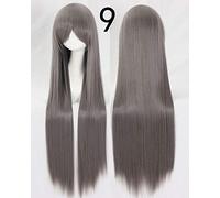 Parrucche lunghe diritte 100 cm 39 `` Capelli sintetici resistenti al calore Parrucca cosplay anime universale Cosplay Accessori per parrucche + Cappellino 9