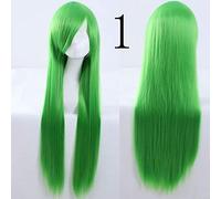 Parrucche lunghe diritte 100 cm 39 `` Capelli sintetici resistenti al calore Parrucca cosplay universale per anime Accessori per costumi Parrucche per feste + Cappellino 1