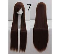 Parrucche lunghe diritte da 100 cm 39 '' Parrucche da donna in uso comune Capelli sintetici ad alta temperatura per capelli finti Parrucche comuni per parrucche + protezione per parrucche Parrucca d