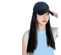 Parrucche lunghe e dritte in fibra sintetica, berretto da baseball, comodo cappello da sole, copricapo per donne, abbigliamento sportivo e casual, L