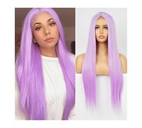 Parrucche Lunghe e Lisce, Parrucche Sintetiche Lisce con Riga Centrale per Donne, Aspetto Naturale, 28 Pollici, morbide, Resistenti al Calore, per Uso Quotidiano, parrucc,004-28inches