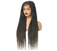 Parrucche Lunghe In Pizzo Intrecciato Ombre Trecce Intrecciate Parrucche Anteriori In Pizzo Per Donna Parrucca Cosplay Sintetica T27 4x4 Lace Wig#30inch